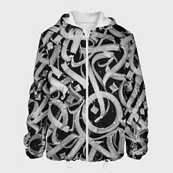 Мужская куртка Черно-белая каллиграфия