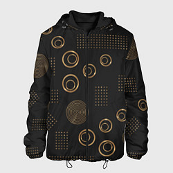 Куртка с капюшоном мужская Memphis Стильный узор из точек и кругов, цвет: 3D-черный
