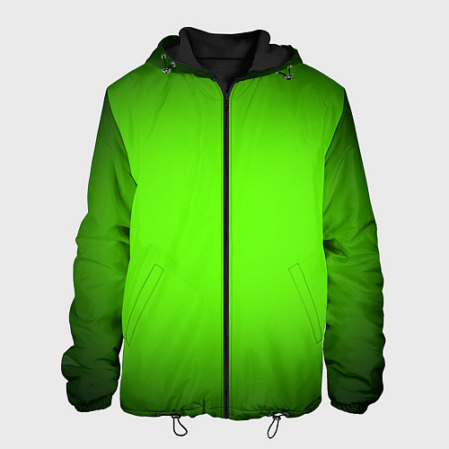 Мужская куртка Кислотный зеленый с градиентом / 3D-Черный – фото 1