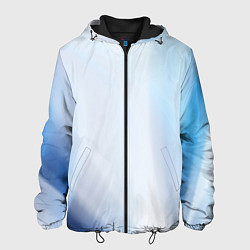 Куртка с капюшоном мужская Светлые синие и голубые волны, цвет: 3D-черный