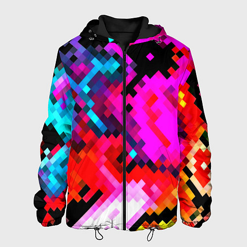 Мужская куртка Pixel neon mosaic / 3D-Черный – фото 1