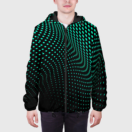 Мужская куртка Изгибаемые точки / 3D-Черный – фото 3