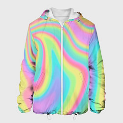 Куртка с капюшоном мужская Голографическая текстура, цвет: 3D-белый