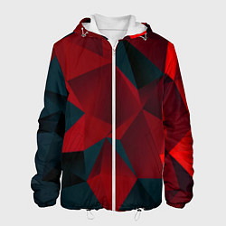 Куртка с капюшоном мужская Битва кубов красный и черный, цвет: 3D-белый