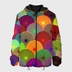 Куртка с капюшоном мужская Multicolored circles, цвет: 3D-черный