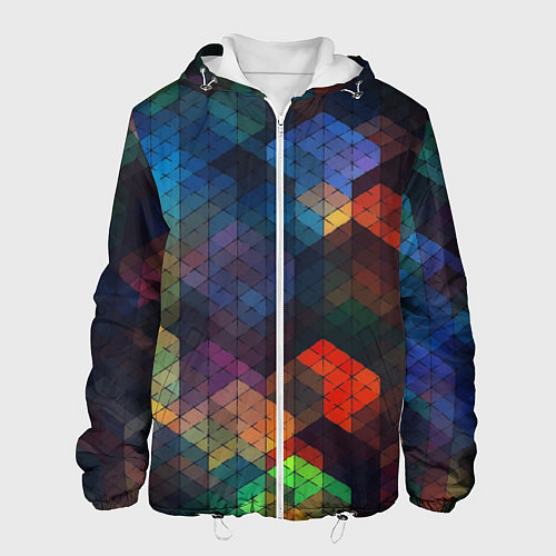 Мужская куртка Стеклянная мозаика цветная / 3D-Белый – фото 1