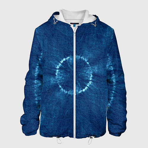 Мужская куртка Синий круг тай-дай / 3D-Белый – фото 1