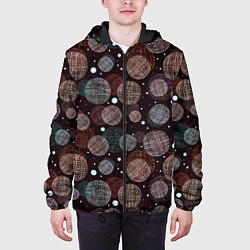 Куртка с капюшоном мужская Плетеные шары, цвет: 3D-черный — фото 2
