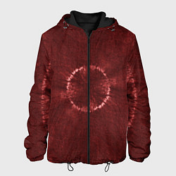 Куртка с капюшоном мужская Красный круг тай-дай, цвет: 3D-черный