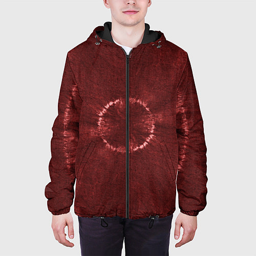 Мужская куртка Красный круг тай-дай / 3D-Черный – фото 3