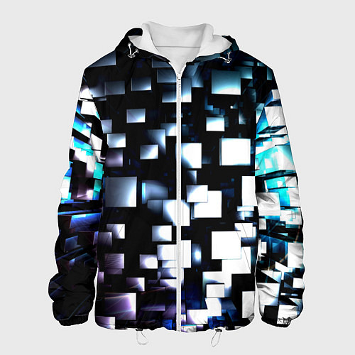 Мужская куртка Неоновые кубы абстракция / 3D-Белый – фото 1