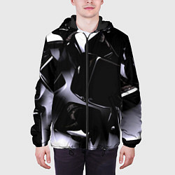 Куртка с капюшоном мужская Хромированные кубы, цвет: 3D-черный — фото 2