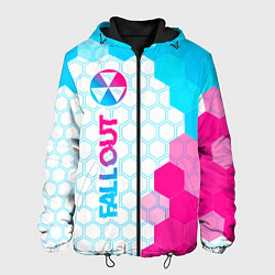 Мужская куртка Fallout neon gradient style: по-вертикали