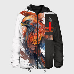 Куртка с капюшоном мужская Летящая птичка, цвет: 3D-черный