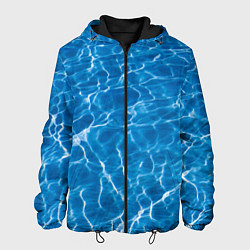 Куртка с капюшоном мужская Текстурный водяной паттерн, цвет: 3D-черный