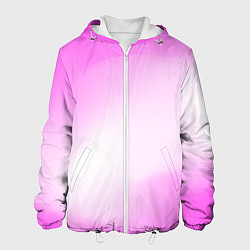 Куртка с капюшоном мужская Градиент розовый, цвет: 3D-белый