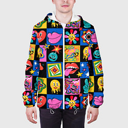 Куртка с капюшоном мужская Funny cartoon characters, цвет: 3D-белый — фото 2