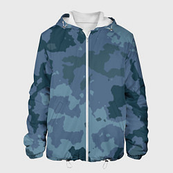 Куртка с капюшоном мужская Камуфляж синий, цвет: 3D-белый
