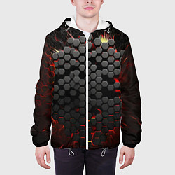 Куртка с капюшоном мужская Взрыв из черных плит, цвет: 3D-белый — фото 2