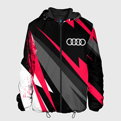 Куртка с капюшоном мужская Audi fast lines, цвет: 3D-черный