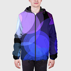 Куртка с капюшоном мужская Цветные диски, цвет: 3D-черный — фото 2