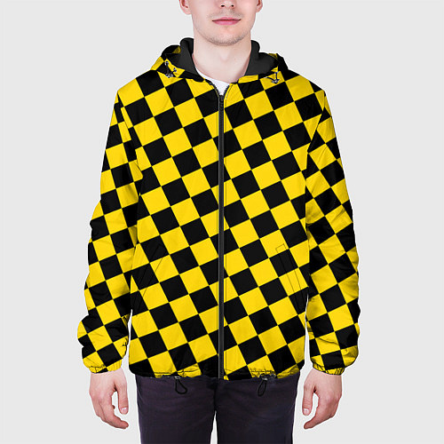 Мужская куртка Черно-желтая мелкая клетка / 3D-Черный – фото 3