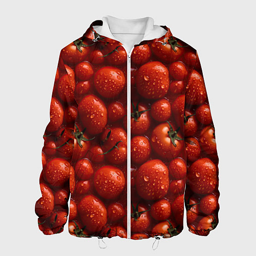 Мужская куртка Сочная текстура из томатов / 3D-Белый – фото 1