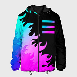 Куртка с капюшоном мужская OneRepublic неоновый огонь, цвет: 3D-черный