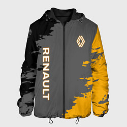 Куртка с капюшоном мужская Renault черно-желтые брызги, цвет: 3D-черный