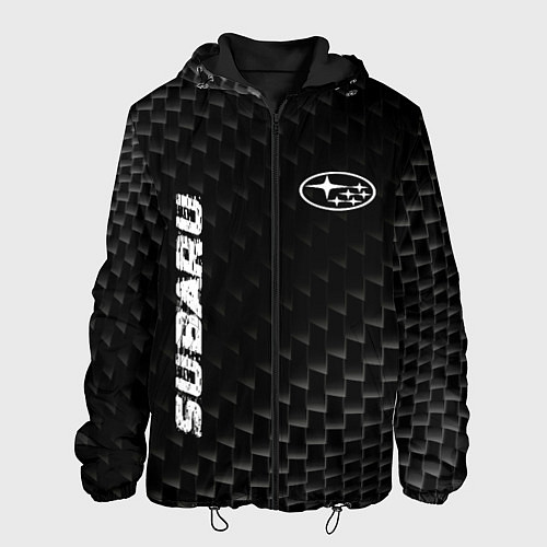 Мужская куртка Subaru карбоновый фон / 3D-Черный – фото 1