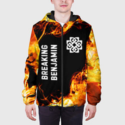Куртка с капюшоном мужская Breaking Benjamin и пылающий огонь, цвет: 3D-черный — фото 2