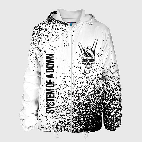 Мужская куртка System of a Down и рок символ на светлом фоне / 3D-Белый – фото 1