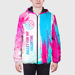 Куртка с капюшоном мужская Bullet For My Valentine neon gradient style: по-ве, цвет: 3D-черный — фото 2