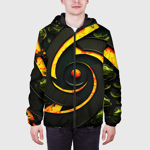 Мужская куртка Круговорот текстур / 3D-Черный – фото 3