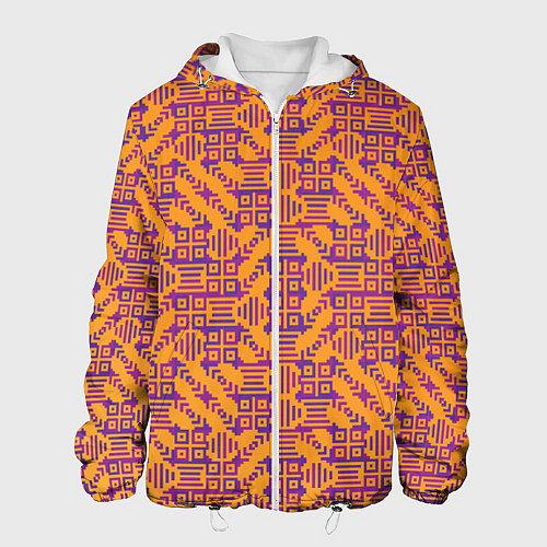 Мужская куртка Фиолетовый векторный узор / 3D-Белый – фото 1