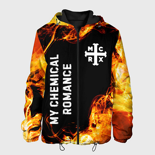Мужская куртка My Chemical Romance и пылающий огонь / 3D-Черный – фото 1