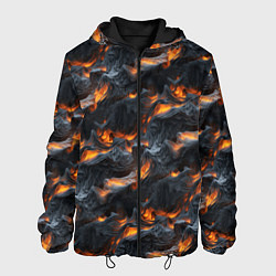 Куртка с капюшоном мужская Огненные волны - pattern, цвет: 3D-черный