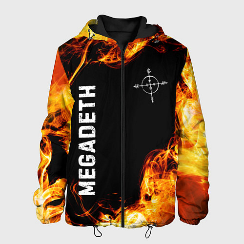 Мужская куртка Megadeth и пылающий огонь / 3D-Черный – фото 1