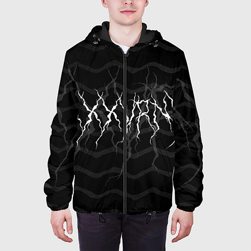 Мужская куртка Испорченный Текст / 3D-Черный – фото 3