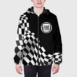 Куртка с капюшоном мужская Fiat racing flag, цвет: 3D-черный — фото 2