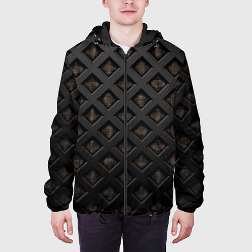 Мужская куртка Геометрический узор / 3D-Черный – фото 3