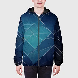 Куртка с капюшоном мужская Геометрическая бесконечность, цвет: 3D-черный — фото 2