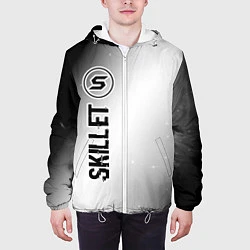 Куртка с капюшоном мужская Skillet glitch на светлом фоне: по-вертикали, цвет: 3D-белый — фото 2