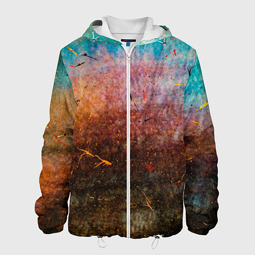 Мужская куртка Разноцветные тени и краски / 3D-Белый – фото 1