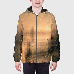 Куртка с капюшоном мужская Песочные тени, цвет: 3D-черный — фото 2