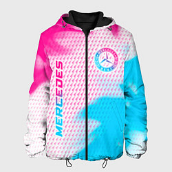 Мужская куртка Mercedes neon gradient style: надпись, символ