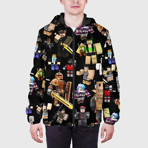 Мужская куртка Роблокс и его персонажи / 3D-Черный – фото 3