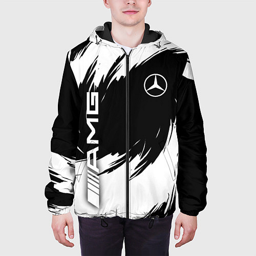 Мужская куртка Mercedes benz - white color / 3D-Черный – фото 3