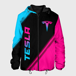Мужская куртка Tesla - neon gradient: надпись, символ