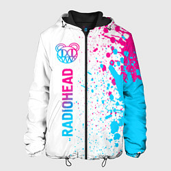Куртка с капюшоном мужская Radiohead neon gradient style: по-вертикали, цвет: 3D-черный